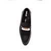 British Collection "Boss" Black Leather and Pony Skin Slip on