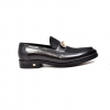 British Collection "Boss" Black Leather and Pony Skin Slip on