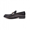 British Collection "Boss" Black Leather and Pony Skin Slip on