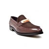 British Collection "Boss" Brown Leather and Pony Skin Slip on