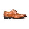 British Collection "Charles" Cognac Leather and Pony Skin lace