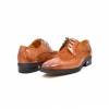 British Collection "Charles" Cognac Leather and Pony Skin lace