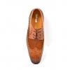 British Collection "Charles" Cognac Leather and Pony Skin lace