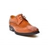 British Collection "Charles" Cognac Leather and Pony Skin lace