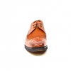 British Collection "Charles" Cognac Leather and Pony Skin lace