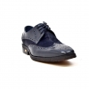 British Collection "Charles" Navy Leather and Pony Skin lace