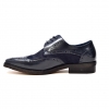 British Collection "Charles" Navy Leather and Pony Skin lace