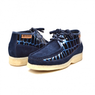 British Collection Knicks Croc-Navy Suede and Croc