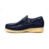 British Collection "Stone"  Navy Pattern and Suede