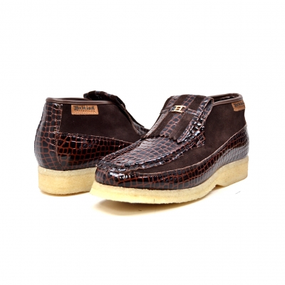 British Collection Apollo Croc-Brown Suede and Croc