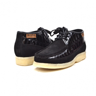 British Collection Knicks Croc-Black Suede and Croc