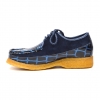 British Collection Crown Croc-Blue Suede and Croc