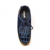 British Collection Crown Croc-Blue Suede and Croc