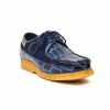 British Collection Crown Croc-Blue Suede and Croc