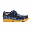 British Collection Crown Croc-Blue Suede and Croc