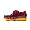 British Collection Crown Croc-Burgundy Suede and Croc