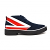 Classic Playboy "Union Jack" Red, White, Blue Leather and Suede