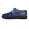 British Collection "Kingston," Blue Leather and Suede