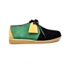 British Collection "Kingston," Green, Yellow, Black Suede