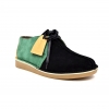 British Collection "Kingston," Green, Yellow, Black Suede