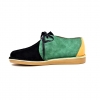British Collection "Kingston," Green, Yellow, Black Suede