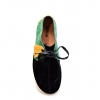 British Collection "Kingston," Green, Yellow, Black Suede