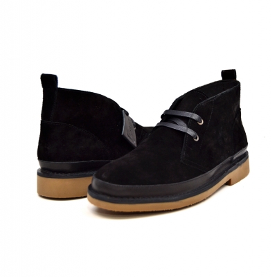 British Collection "Cambridge" Black Leather and Suede