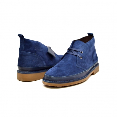 British Collection "Cambridge" Navy Leather and Suede