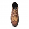 British Collection Tan and Cognac Ostrich and Wingtip Leather