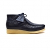 British Collection"Walkers-Ostrich"-Navy Leather and Ostrich.L