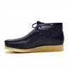 British Collection"Walkers-Ostrich"-Navy Leather and Ostrich.L