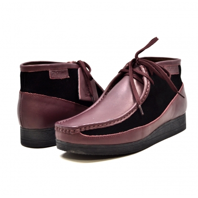 British Collection"New Castle"- Plum Leather and Black Suede