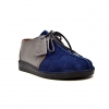 British Collection "Kingston," Navy Suede/Gray Leather Split-Toe