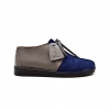 British Collection "Kingston," Navy Suede/Gray Leather Split-Toe