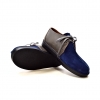 British Collection "Kingston," Navy Suede/Gray Leather Split-Toe