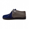 British Collection "Kingston," Navy Suede/Gray Leather Split-Toe