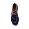 British Collection "Kingston," Navy Suede/Gray Leather Split-Toe