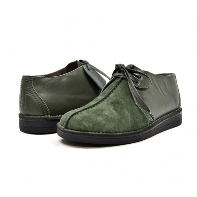 British Collection "Kingston," Green Suede/Green Lthr Split-Toe