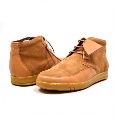 British Collection "Birmingham" Cognac Suede and Leather