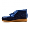 British Collection Classic TPR Blue Leather Slip-on