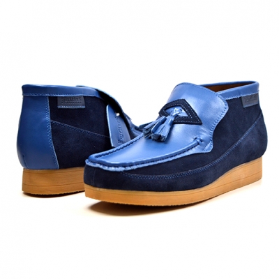 British Collection Classic TPR Blue Leather Slip-on