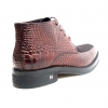 British Collection Shick Brown Leather and Pony Skin High Top