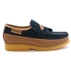 British Collection King Old School Slip On Navy/Tan Shoes