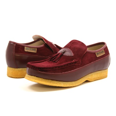 British Collection King Old School Slip On Burgundy Su/Le shoes