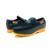 British Collection King Old School Slip On Navy Suede/Lea Shoes