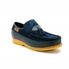 British Collection King Old School Slip On Navy Suede/Lea Shoes