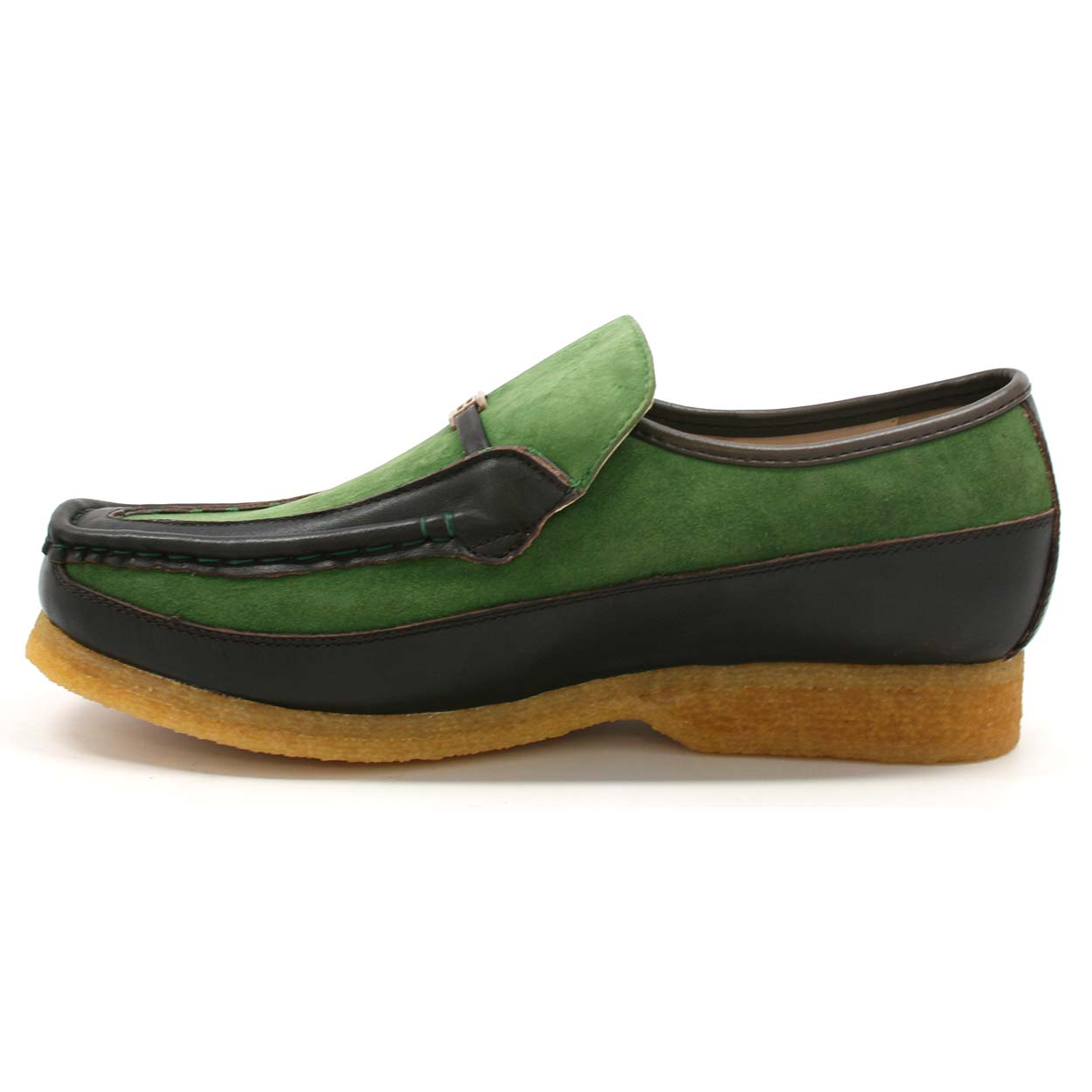British Collection Power Old School Slip On Green/Brown Shoes [777-04 ...