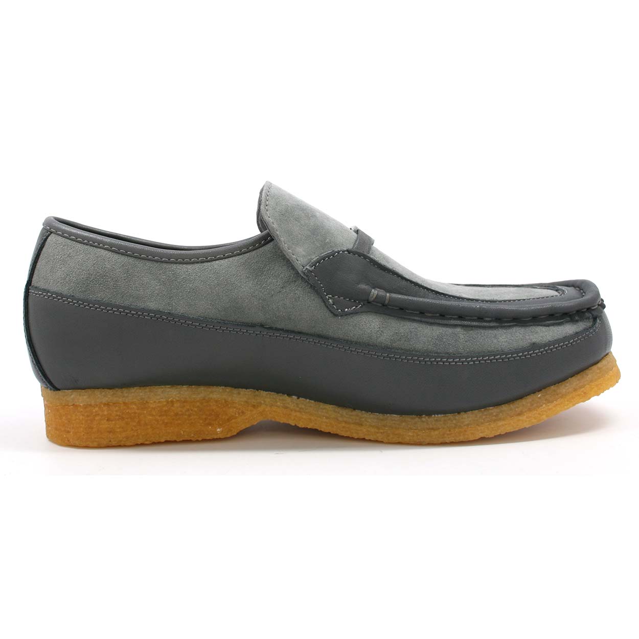 British Collection Power Old School Slip On Grey Suede Shoes [777-10 ...