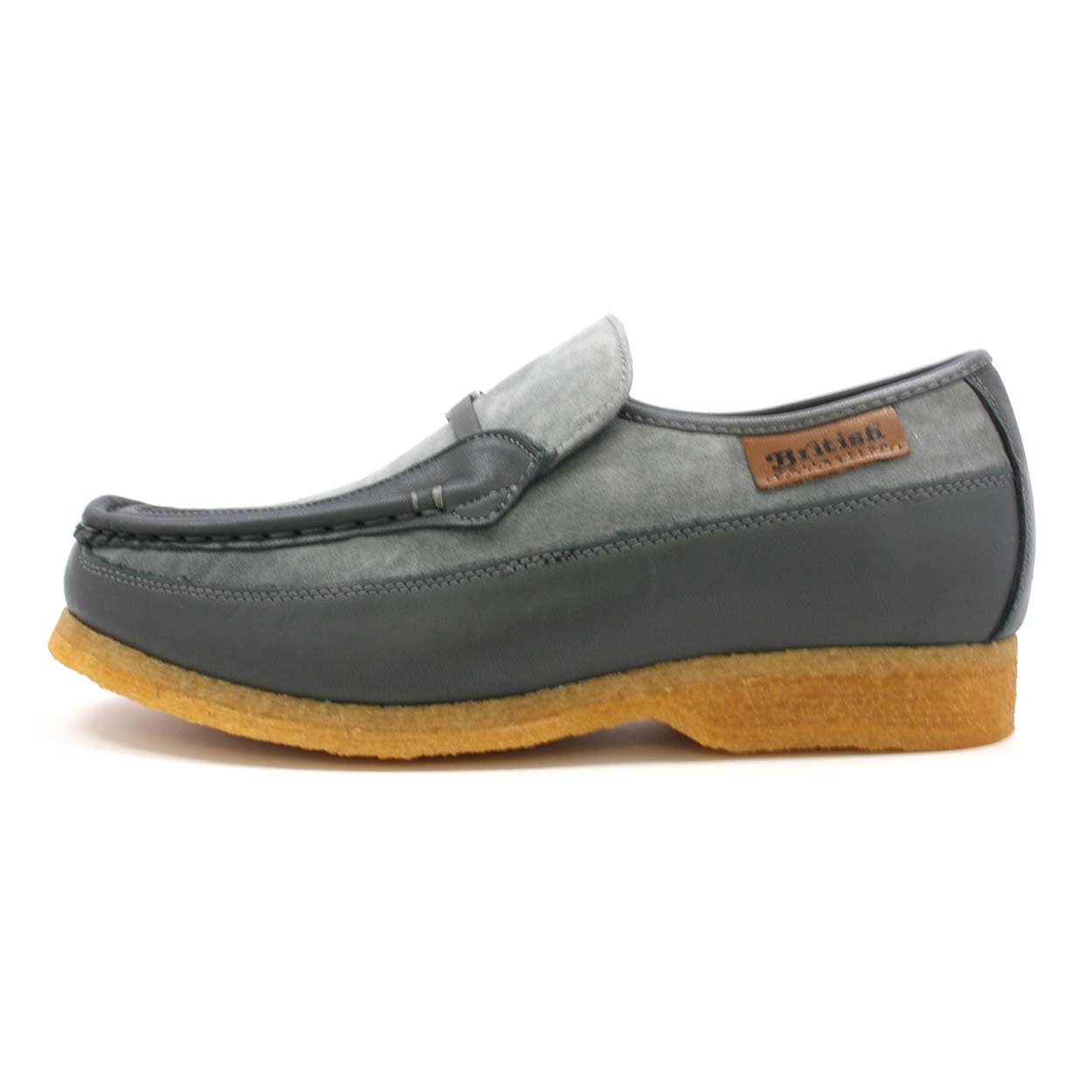 British Collection Power Old School Slip On Grey Suede Shoes [777-10 ...